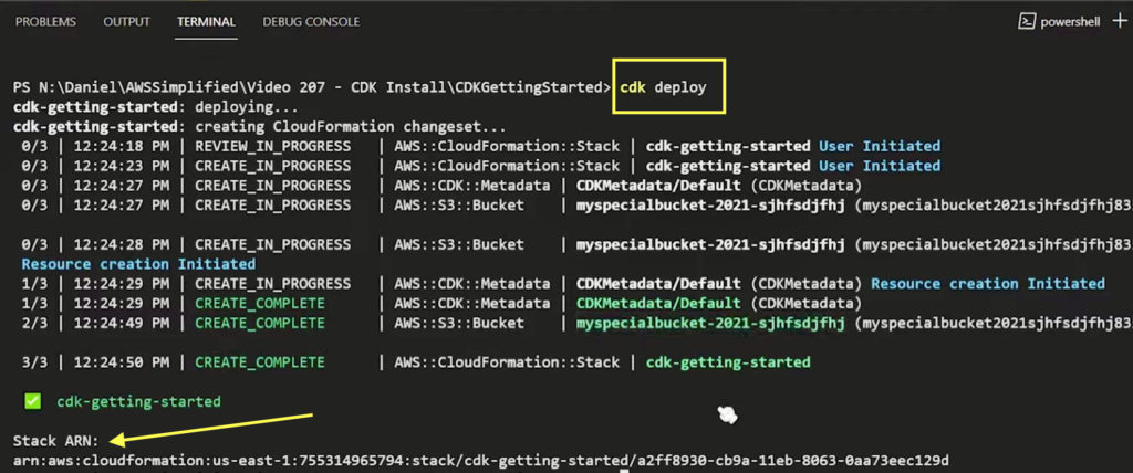 AWS CDK: Deploying stack